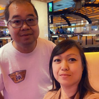 Peppermill Reno - me & hubby in front of lobby bar - Casinos Near Me - Reno, Nevada