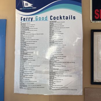Block Island Ferry - Cocktail Menu - Public Transportation Near Me - Narragansett, Rhode Island