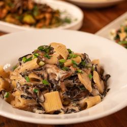 Forno Bistro - Rigatoni Funghi - Wild mushroom medley, braised leeks, scallions, red wine, truffle-whipped ricotta
