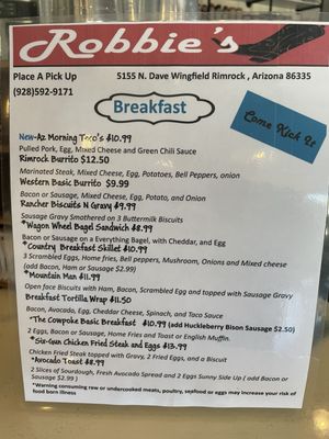 Menu photo 3 Robbie's Rimrock, AZ