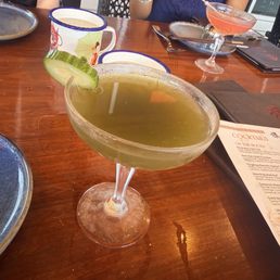 cucumber martini (looks like shreks swamp but was SO fresh and good)