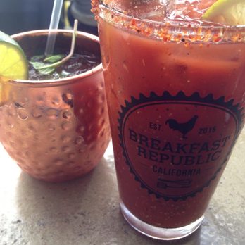 Breakfast Republic - Ginger Kombucha Mule and Jurassic Bloody Mary - Breakfast & Brunch Near Me - San Diego, California