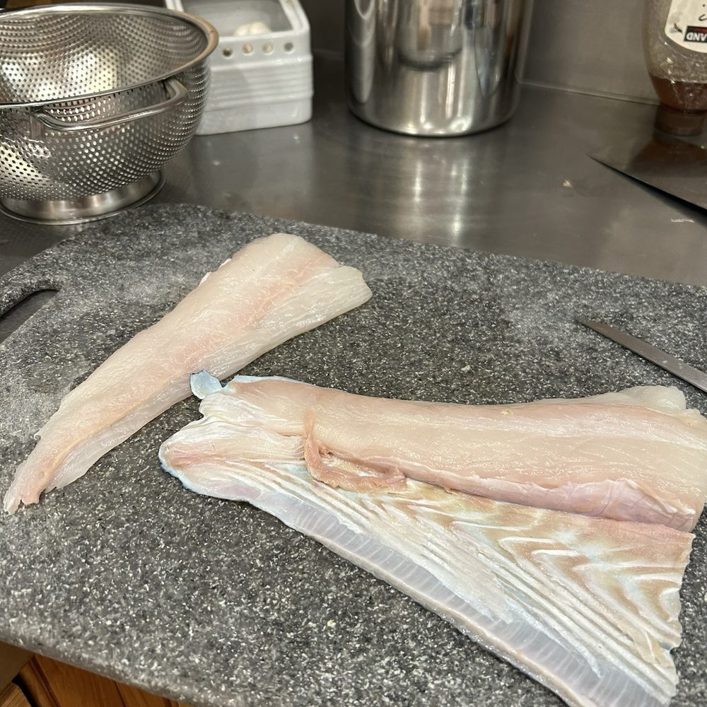 Halibut displayed with lower 1/4 folded under. Big surprise of paying for waste when I got home. Halibut displayed with lower 1/4 folded under. Big surprise of paying for waste when I got home.