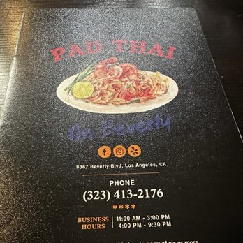 Pad Thai On Beverly - Menu - Thai Near Me - Los Angeles, California Pad Thai On Beverly - Menu - Thai Near Me - Los Angeles, California