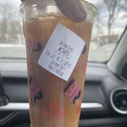caramel iced coffee with cream and sugar