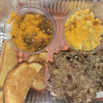 The Smoke Pit - Large pulled pork, macaroni and cheese, sweet potato casserole and Texas toast. Large Chopped Pork Plate* - Barbeque Near Me - Gastonia, North Carolina The Smoke Pit - Large pulled pork, macaroni and cheese, sweet potato casserole and Texas toast. Large Chopped Pork Plate* - Barbeque Near Me - Gastonia, North Carolina