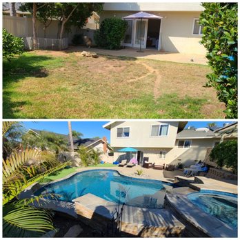 Zier Pools - Before and after looking back at the house - Pool & Hot Tub Service Near Me - San Marcos, California Zier Pools - Before and after looking back at the house - Pool & Hot Tub Service Near Me - San Marcos, California