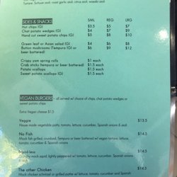 The Fish Shack - Vegan menu
