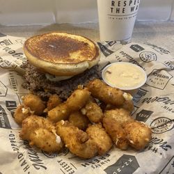Wayback Burgers - CHEEEESY BURGER FULL SIZE FRIED CHEESE CURDS