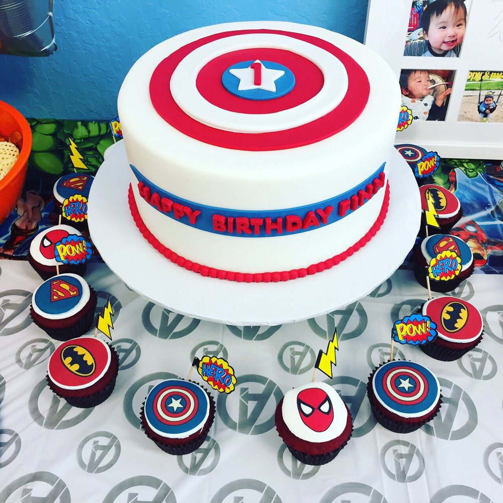 Marvel Cake - Captain America birthday cake and other super hero cupcakes! - Bakeries Near Me - Campbell, California Marvel Cake - Captain America birthday cake and other super hero cupcakes! - Bakeries Near Me - Campbell, California