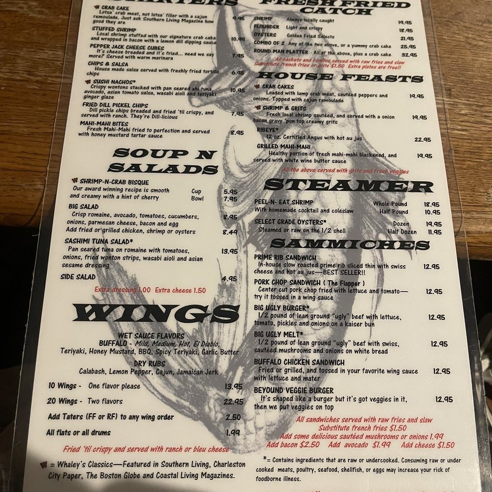 Whaley's - Menu - Bars Near Me - Edisto Island, South Carolina Whaley's - Menu - Bars Near Me - Edisto Island, South Carolina