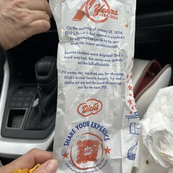 Dick's Drive-In - Bag - Fast Food Near Me - Seattle, Washington