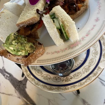 Robinsons Tea Room - Bottom tier with jackfruit quesadilla - Desserts Near Me - Stony Brook, New York