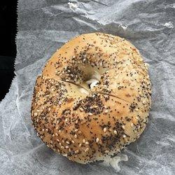 Vinny's Original Brooklyn Bagel - Everything bagel and cream cheese