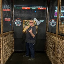 Having fun throwing axes!! Having fun throwing axes!!