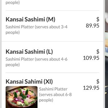 Kansai - Online menu for sashimi deluxe clearly states 6-8, not 2-3. - Japanese Near Me - Oakland, California Kansai - Online menu for sashimi deluxe clearly states 6-8, not 2-3. - Japanese Near Me - Oakland, California