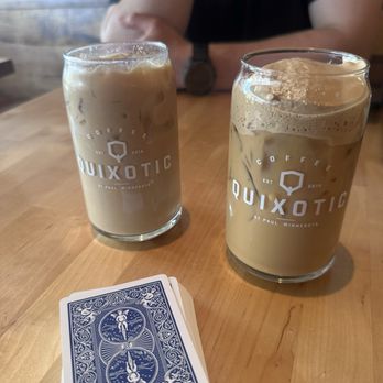Quixotic Coffee - Latte and a whipped honey latte- both were delicious!! - Coffee & Tea Near Me - Saint Paul, Minnesota