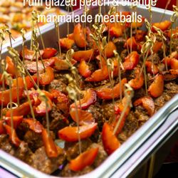 West of Orleans - Rum Glazed Peach MARMALADE Meatballs catering Only