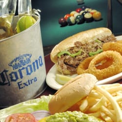 Arena Sports Grill - Corona, Philly, Chicken Sandwich, and a game of Pool.