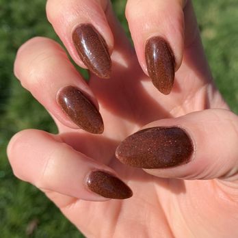 The Herbal Nail Spa - Brown sparkly (#47) dip powder nails by Jay. - Nail Salons Near Me - Bellevue, Washington The Herbal Nail Spa - Brown sparkly (#47) dip powder nails by Jay. - Nail Salons Near Me - Bellevue, Washington