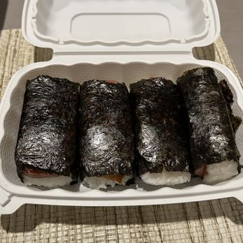 Sunshine Hawaiian BBQ - sushi rolls in a styrofoam container - Hawaiian Near Me - Lodi, California Sunshine Hawaiian BBQ - sushi rolls in a styrofoam container - Hawaiian Near Me - Lodi, California