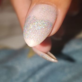 Ocean Nails & Spa - Close up of the thumb, that's my real nail underneath - Nail Salons Near Me - Goleta, California