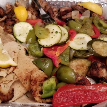 Gyro Bar - Gyro Bar meat platter for two with grilled veggies. So delicious! - Greek Near Me - Oceanside, New York