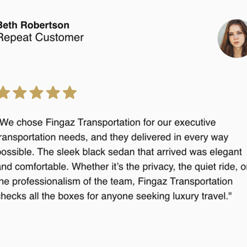 Fingaz Transportation - Client Testimonials - Limos Near Me - Atlanta, Georgia