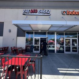Exterior outside entrance of The Red Chickz - The outside of the restaurant - Fresno, California Exterior outside entrance of The Red Chickz - The outside of the restaurant - Fresno, California