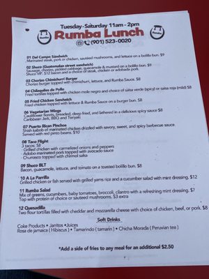 Menu photo 2 Rumba Room Memphis, TN