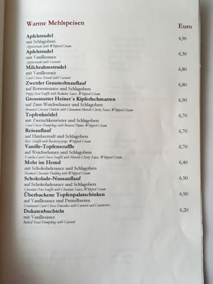 Menu photo 1 L. Heiner Vienna, 9