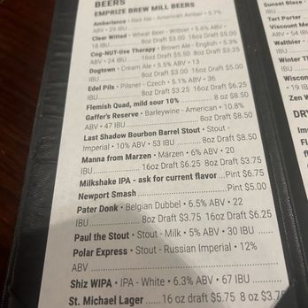 Emprize Brew Mill - Brewpubs Near Me - Menasha, Wisconsin