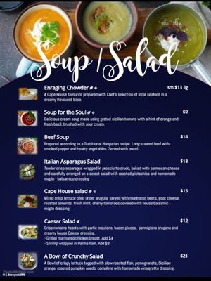 Menu photo 6 Cape House Restaurant Waterside, NB