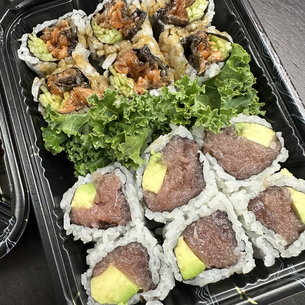 Akino - 2 roll special Salmon Skin Cucumber Roll and Tuna Avocado Roll - Sushi Bars Near Me - Elmhurst, New York Akino - 2 roll special Salmon Skin Cucumber Roll and Tuna Avocado Roll - Sushi Bars Near Me - Elmhurst, New York