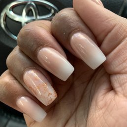 Nude Ombré with rose gold marbling by Owner Cindy. She's the best. Nude Ombré with rose gold marbling by Owner Cindy. She's the best.