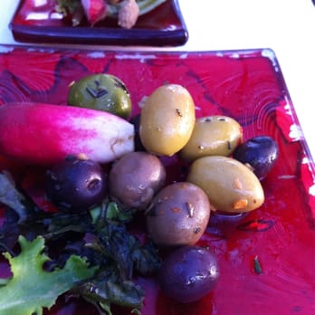 The Stonehouse Restaurant - Olives and radish? - New American Near Me - Santa Barbara, California