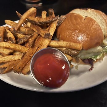 Icehouse - Vegetable Burger with House Cut Fries upgrade - New American Near Me - Minneapolis, Minnesota