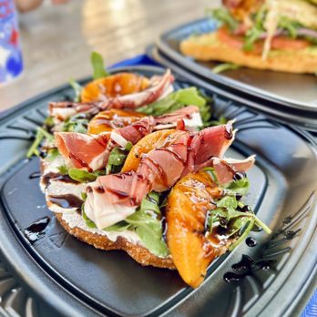 Aunt Cass Café - Grilled Peach Toast - American Near Me - Anaheim, California