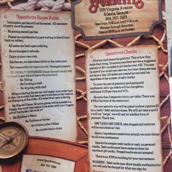 Spondivits - Back of menu. - Seafood Near Me - East Point, Georgia Spondivits - Back of menu. - Seafood Near Me - East Point, Georgia