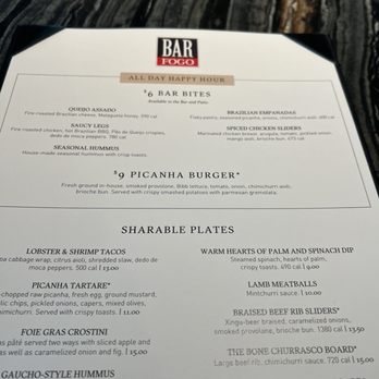Fogo de Chão - Lunch/Small Bites Menu - Brazilian Near Me - Plano, Texas Fogo de Chão - Lunch/Small Bites Menu - Brazilian Near Me - Plano, Texas