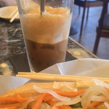 Chao - Chicken banh mi (ordered it without pate) and a Vietnamese coffee. - Asian Fusion Near Me - Honolulu, Hawaii