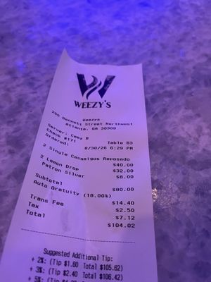 Menu photo 1 Weezy's Atlanta, GA Menu photo 1 Weezy's Atlanta, GA