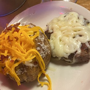 Texas Roadhouse - 6oz Sirloin with cheese and a loaded baked potato - Steakhouses Near Me - West Bountiful, Utah Texas Roadhouse - 6oz Sirloin with cheese and a loaded baked potato - Steakhouses Near Me - West Bountiful, Utah