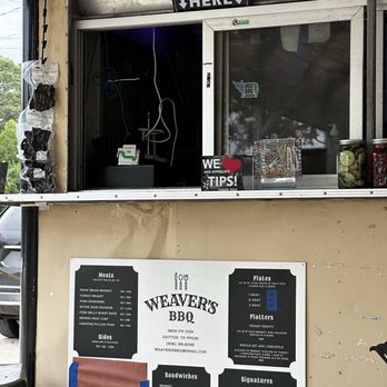 Weaver's BBQ - Food truck with a cover and picnic tables to eat at! - Barbeque Near Me - Dayton, Texas Weaver's BBQ - Food truck with a cover and picnic tables to eat at! - Barbeque Near Me - Dayton, Texas
