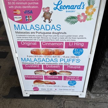 Leonard's Bakery - A frame sign outside - Bakeries Near Me - Honolulu, Hawaii Leonard's Bakery - A frame sign outside - Bakeries Near Me - Honolulu, Hawaii