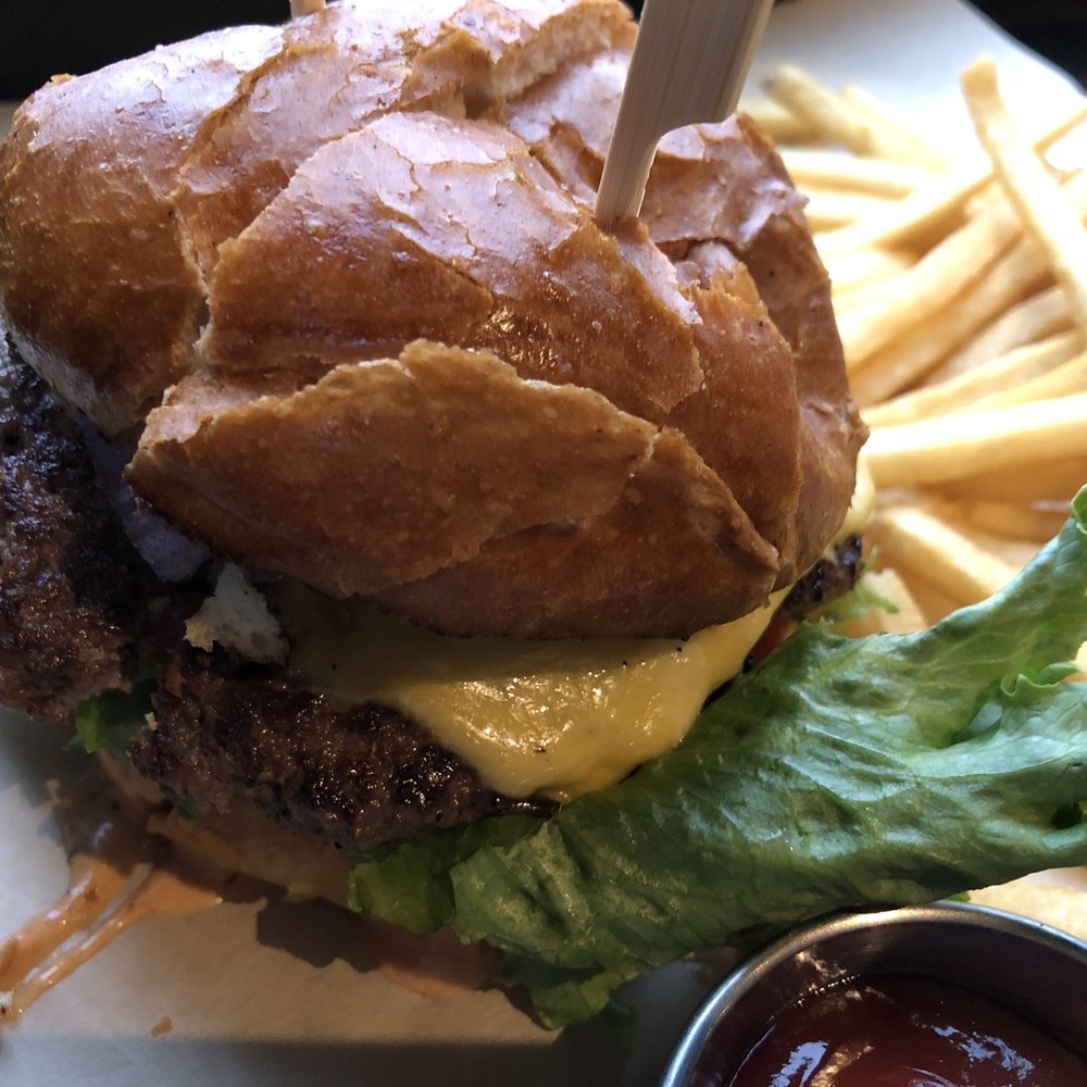 Knockabout Burgers - Knockabout burger with American; I didn't dictate temperature. It came out perfectly, maybe medium well to medium. - Burgers Near Me - Denver, Colorado Knockabout Burgers - Knockabout burger with American; I didn't dictate temperature. It came out perfectly, maybe medium well to medium. - Burgers Near Me - Denver, Colorado