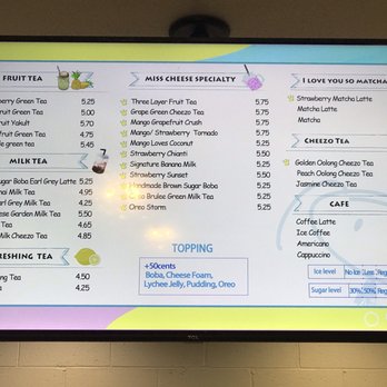 Miss Cheese Tea Cafe - Menu - Bubble Tea Near Me - Pasadena, California Miss Cheese Tea Cafe - Menu - Bubble Tea Near Me - Pasadena, California