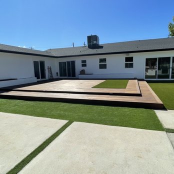 MDRN Construction - Attached deck and artificial turf. Also newly painted exteriors - General Contractors Near Me - Burbank, California
