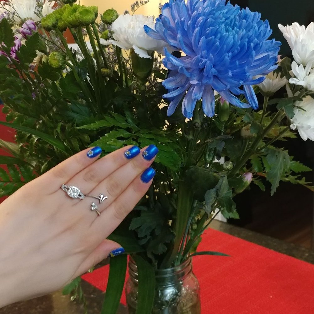 Kimberfire - The engagement ring is ring we got. Halo with double band all with very high quality diamonds - Jewelry Near Me - Toronto, Ontario