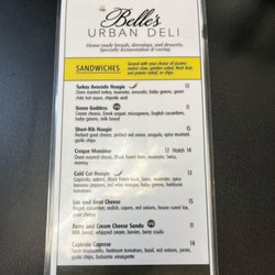 Belles Urban Deli - Menu